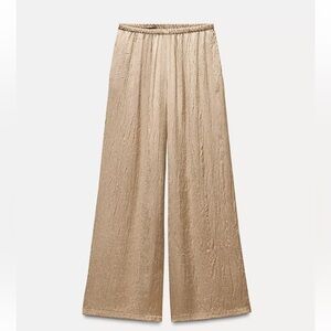 Zara Wrinkle Satin Effect Pants